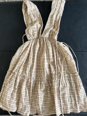 Beige Striped Sundress